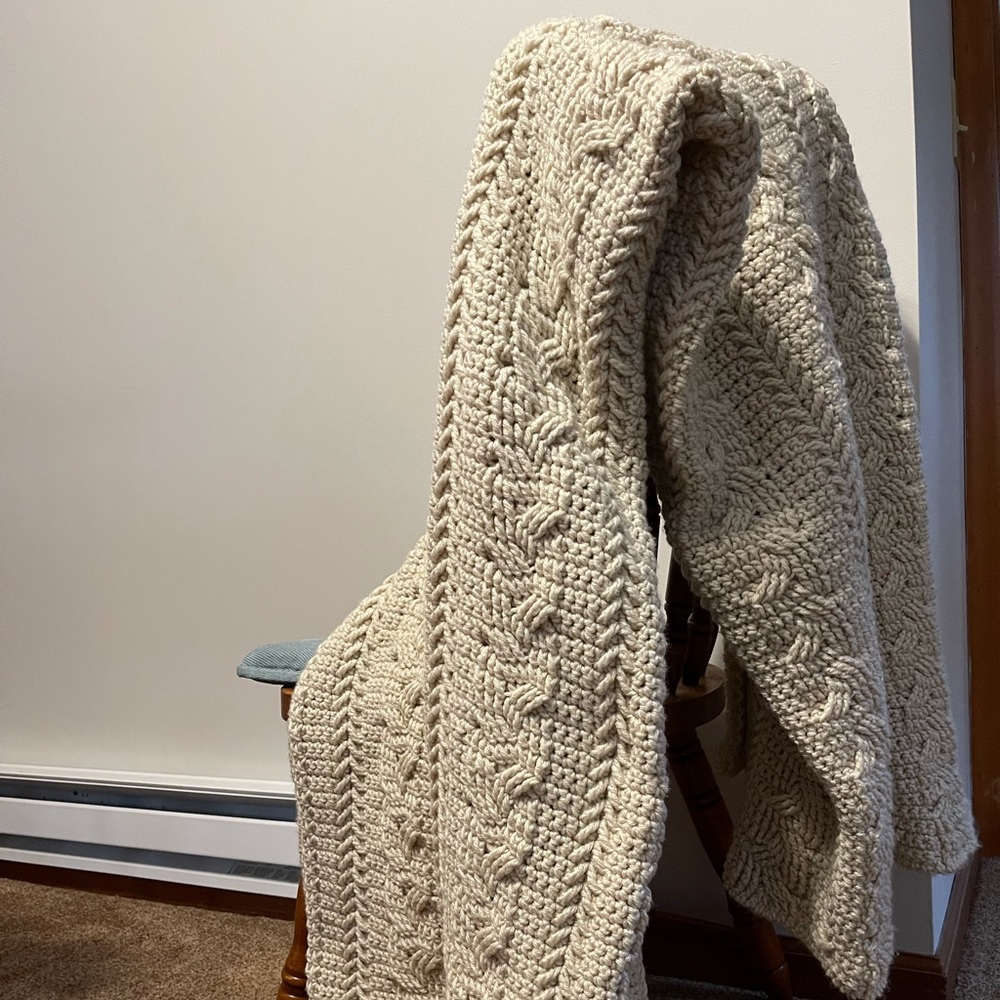 Crochet throw blanket
